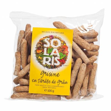 Grisine integrale cu tarate de grau, 100g, Solaris