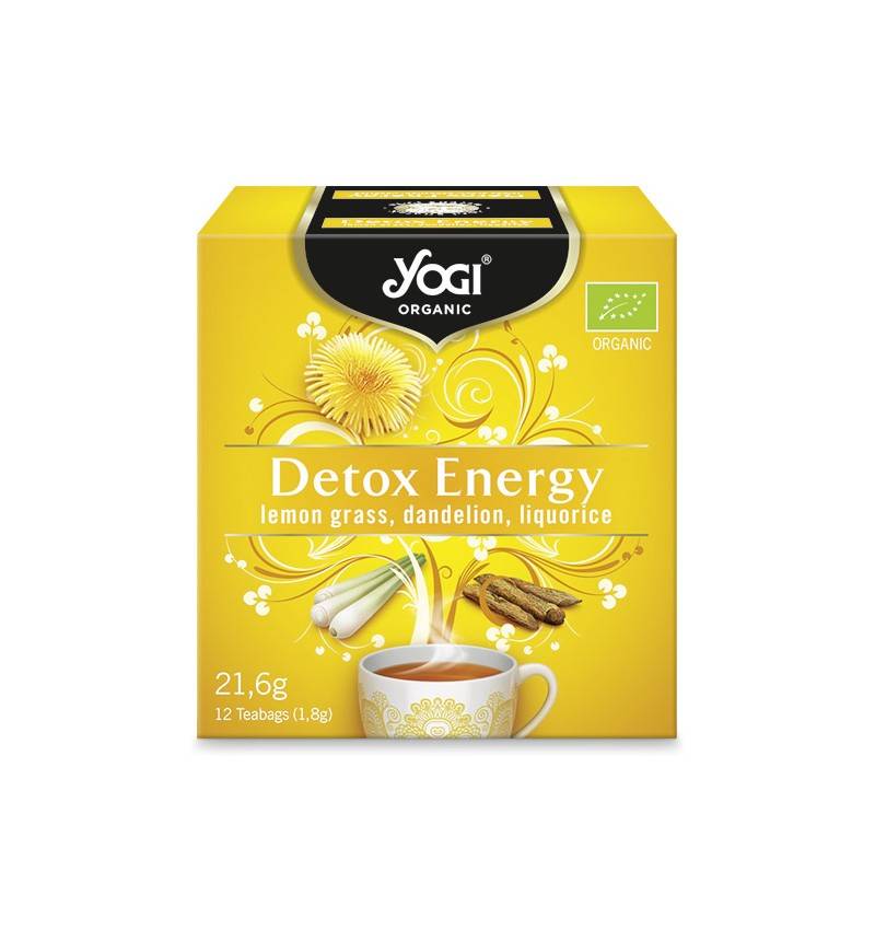 Ceai detoxifiant cu lemongrass, papadie si lemn dulce, 12 plicuri eco-bio - yogi tea