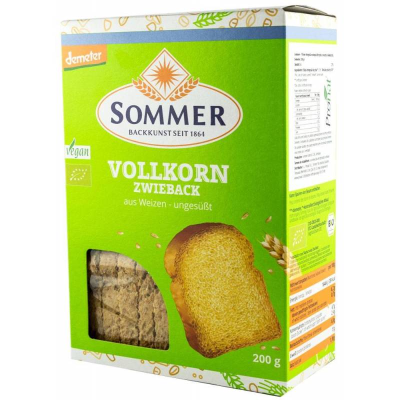 Paine integrala din grau, crocanta, neindulcita, Demeter, eco-bio,