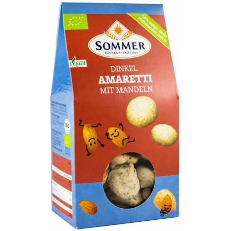 Biscuiti Amaretti din faina de grau spelta cu migdale, eco-bio, 125g - SOMMER