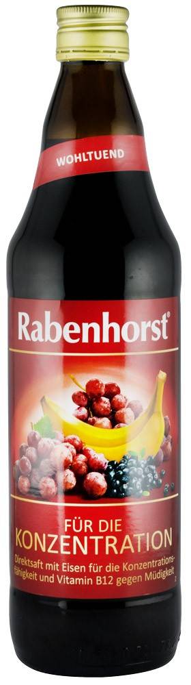 „pentru concentrare” suc de fructe, 0.75l rabenhorst