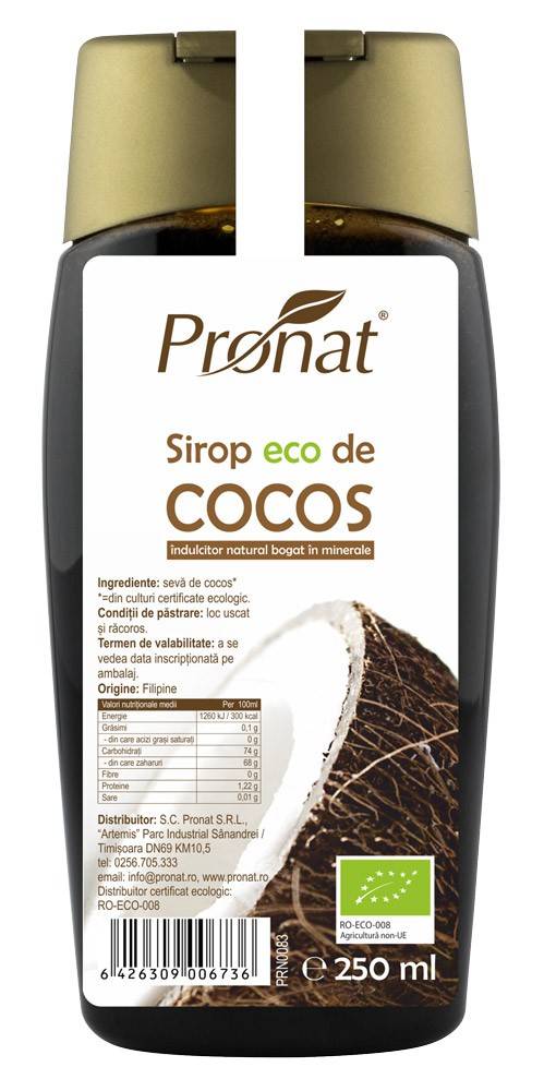 Sirop eco-bio de cocos, 250 ml /350 g, pronat