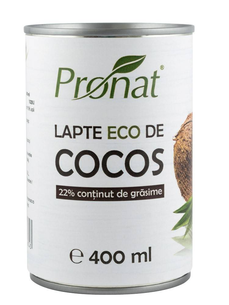 Lapte eco-bio de cocos, 400ml, pronat