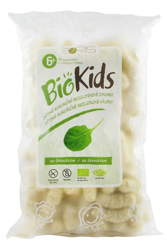 Pufuleti eco-bio cu spanac, 55 g, biokids