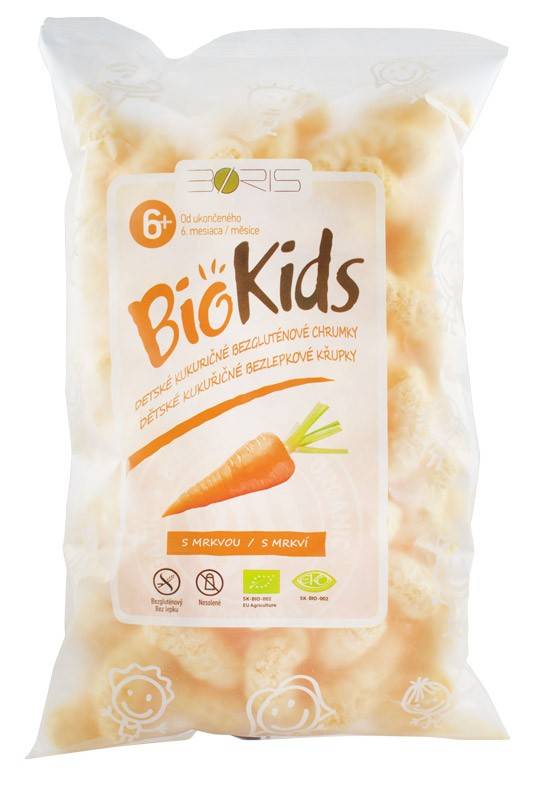 Pufuleti bio cu morcovi, 55 g, biokids