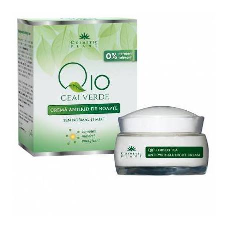 Crema antirid de noapte Q10 si ceai verde 50ml - Cosmetic plant