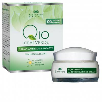 Crema antirid de noapte q10 si ceai verde 50ml - Cosmetic Plant