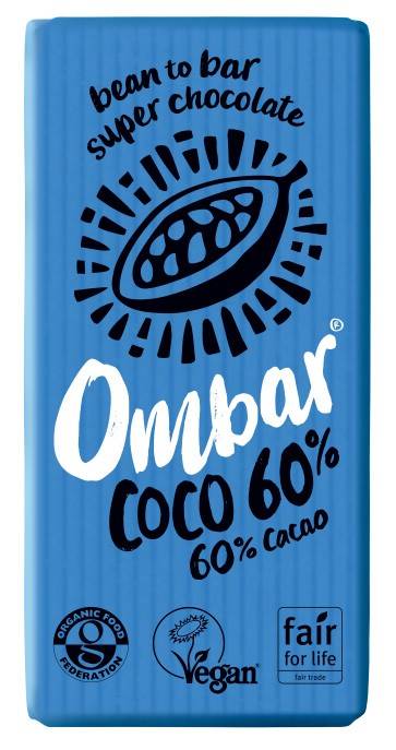 Ciocolata, 60% cacao neprajita(raw), eco-bio 35g ombar