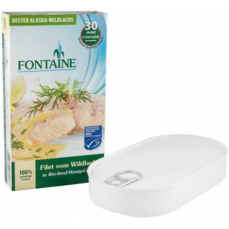 File de somon salbatic in sos cu miere si mustar, eco-bio, 200g - Fontaine