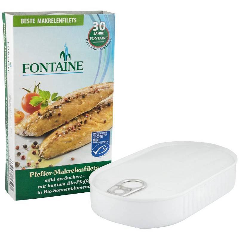 File de macrou cu piper in ulei de floarea soarelui, eco-bio, 200g -