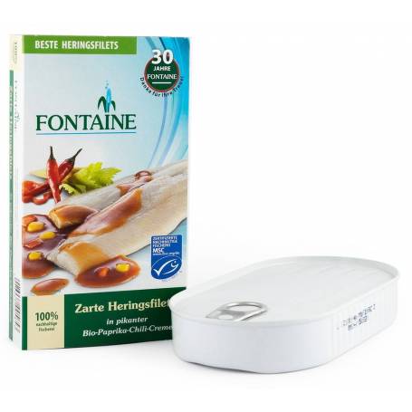 File de hering in sos cu ardei iute, eco-bio, 200g - Fontaine