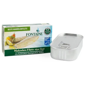 File de macrou in ulei de floarea soarelui presat la rece, eco-bio, 120g - Fontaine