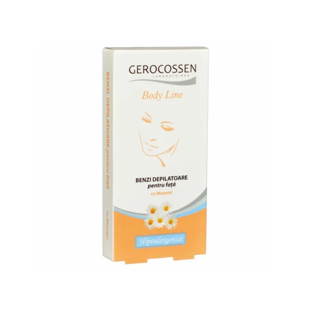 Benzi depilatoare pentru corp Body Line, 12buc + 2 servetele, Gerocossen