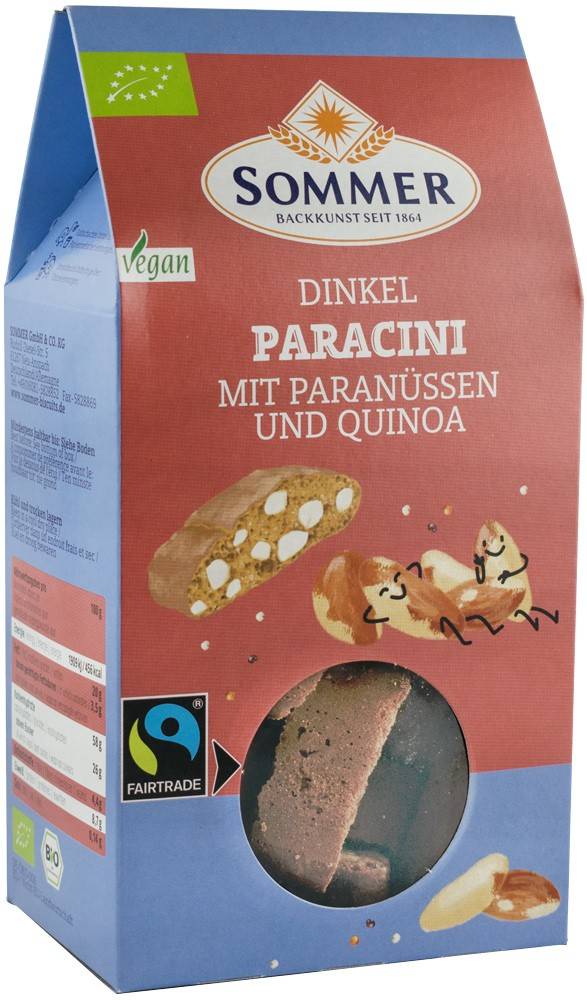 Biscuiti paracini cu nuci braziliene si quinoa eco-bio, 150g sommer