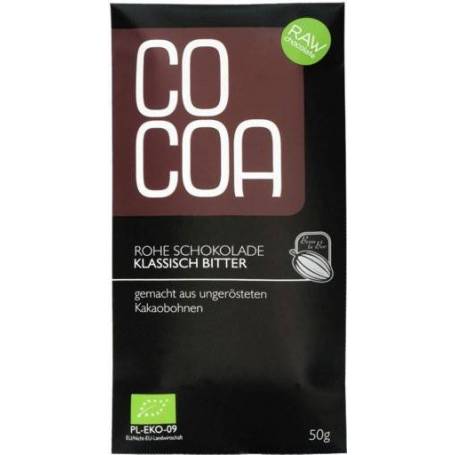 Ciocolata raw-vegan 70% cacao, 50g, Cocoa