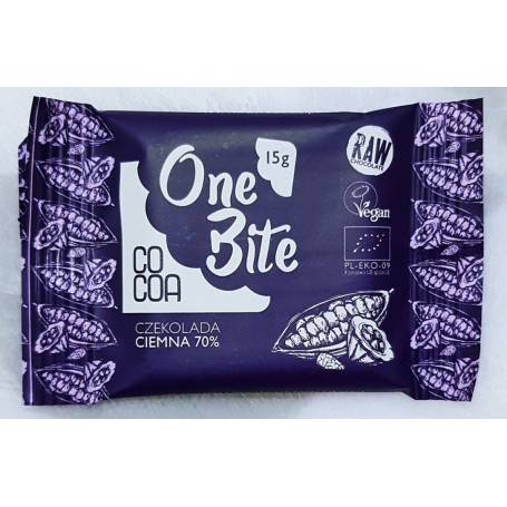 Ciocolata One Bite neagra, eco-bio, 15g, Cocoa