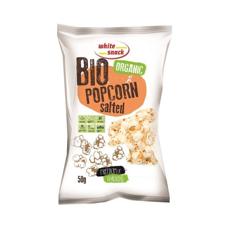 Popcorn eco-bio, 50g, white snack