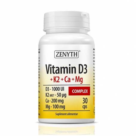 Vitamina D3+K2+Ca+Mg Complex Forte 30cps - Zenyth