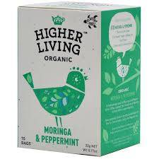 Ceai moringa si menta eco-bio, 15 plicuri, higher living