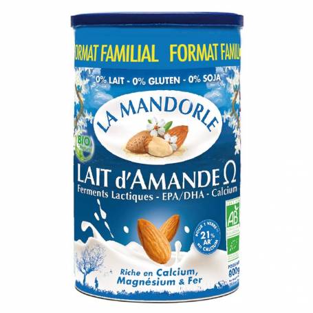 Lapte praf de migdale cu Omega 3, eco-bio, 800g - La Mandorle