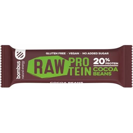 Baton proteic cu boabe de cacao, 20% proteine, eco-bio, 50g - Bombus