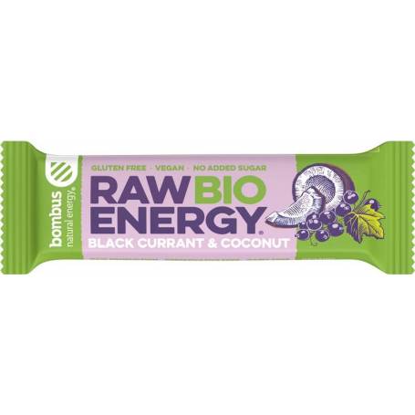 Raw Energy Baton energizant cu coacaze negre si nuca de cocos, eco-bio, 50g - Bombus