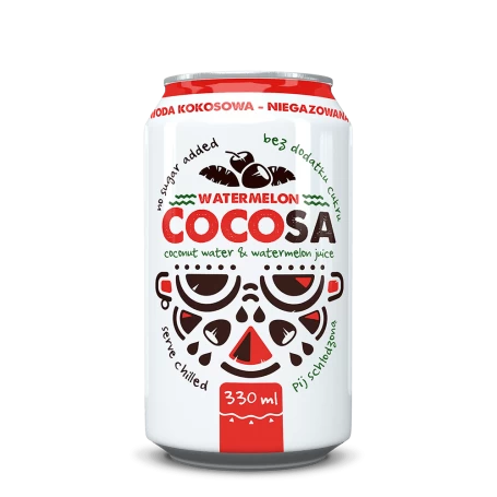 Cocosa Pepene rosu, apa de cocos naturala cu pepene rosu, 330ml - Diet Food