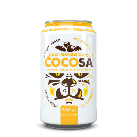 Cocosa Mango, apa de cocos naturala cu mango, 330ml - Diet Food