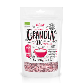 Keto Granola eco-bio cu zmeura 200g, Diet Food