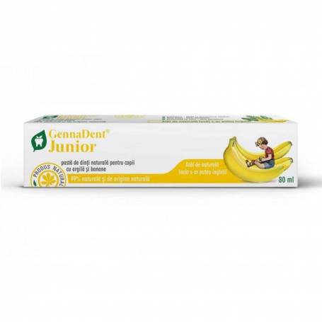 GennaDent Junior Pasta de dinti Banane 80ml - Vivanatura