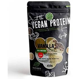 Budinca proteica de Vanilie cu Stevie (55% proteine), 450g Nature's Finest