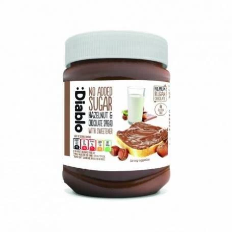 Crema tartinabila fara zahar cu alune de padure si ciocolata, 350g Diablo