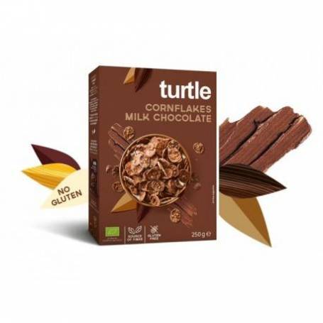 Fulgi de porumb inveliti in Ciocolata cu lapte fara gluten eco-bio, 250g - Turtle