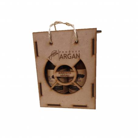 Set cadou cutie de lemn Sampon 200ml + Balsam 200ml, Argana