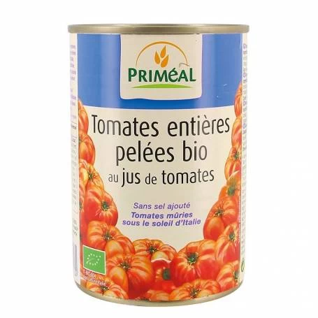 Rosii intregi fara coaja in suc propriu, ECO-BIO 400g, Primeal