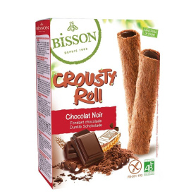 Roll Crousty cu ciocolata neagra fara gluten, eco-bio,125g - Bisson