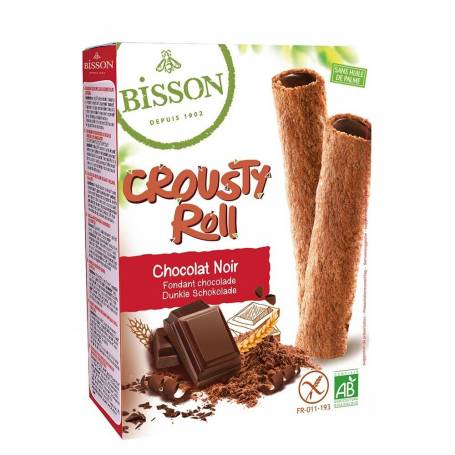 Roll Crousty cu ciocolata neagra fara gluten, eco-bio,125g - Bisson