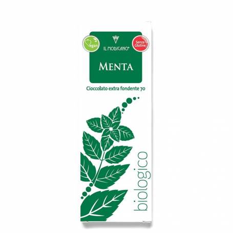 Ciocolata neagra vegana cu menta eco-bio 60g, Il Modicano