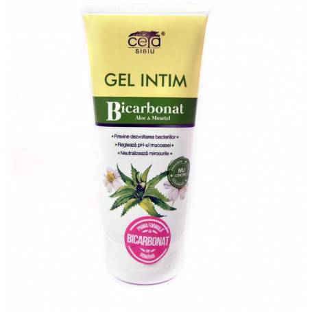 Gel intim cu bicarbonat, aloe, galbenele, musetel, 200 ml, Ceta Sibiu