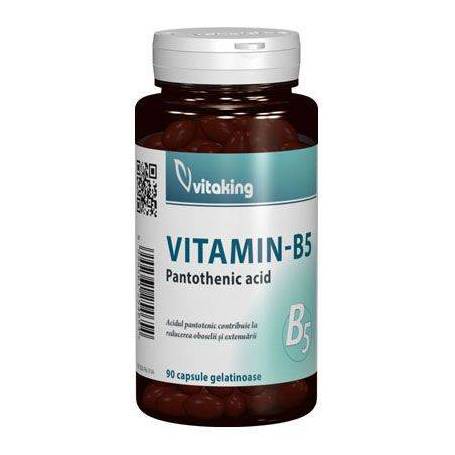 Vitamina B5 (acid pantotenic) 200mg, 90 cps - VITAKING