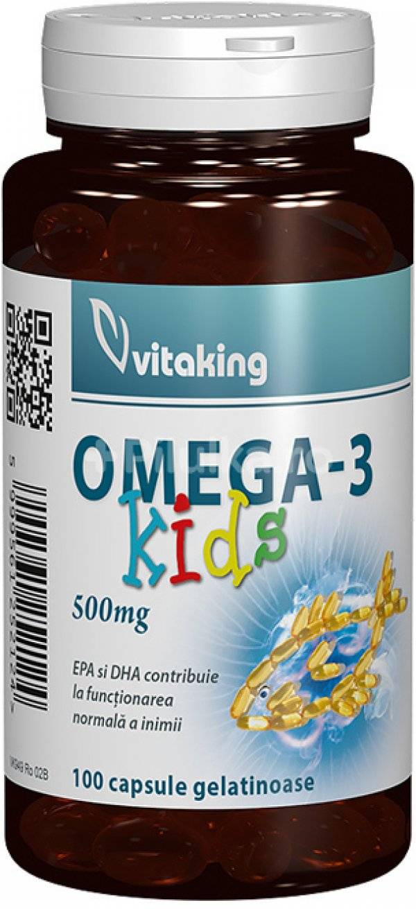 Omega 3 pentru copii 500mg, 100 cps - vitaking