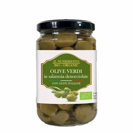 Masline verzi fara samburi in saramura, 280g - PROBIOS