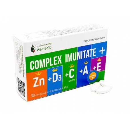 Complex Imunitate Zn+D3+C+A+E, 30cpr - Remedia