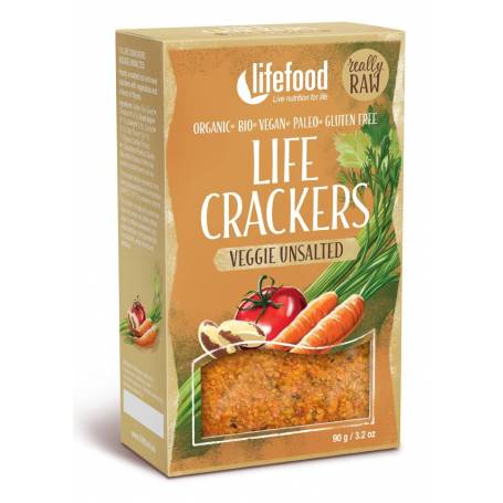 Life Crackers cu legume fara sare eco-bio 90g - Lifefood