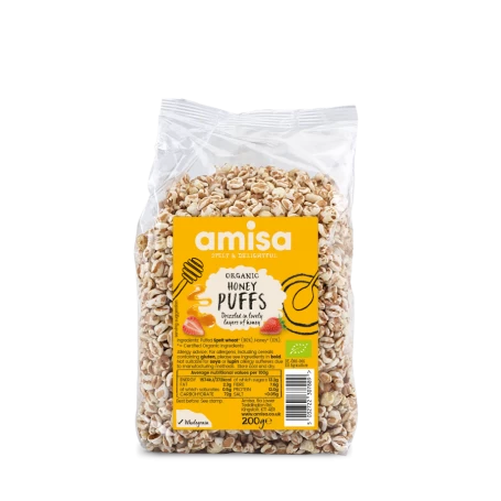 Fulgi expandati spelta cu miere eco-bio 200g Amisa