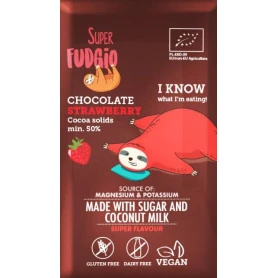 Ciocolata cu capsuni eco-bio 80g Super Fudgio