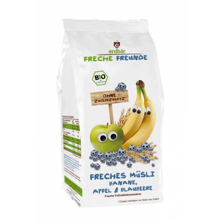 Musli cu banane, mere si afine eco-bio 200g - Erdbar