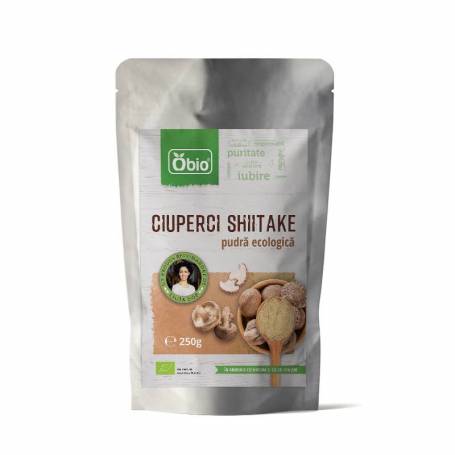 CIUPERCI SHIITAKE pulbere raw bio 250g - OBio