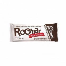 Baton proteic cu vanilie si ciocolata raw eco-bio 60g - ROO BAR