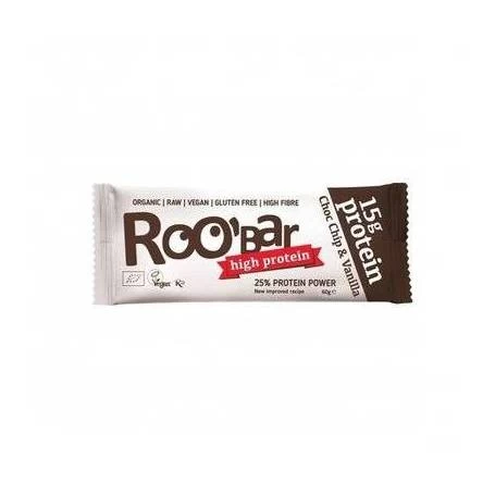 Baton proteic cu vanilie si ciocolata raw eco-bio 60g - ROO BAR